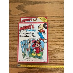 Vintage Disney Mickey's Gallery Crayon by Number Set Craft House No. 54201 USA